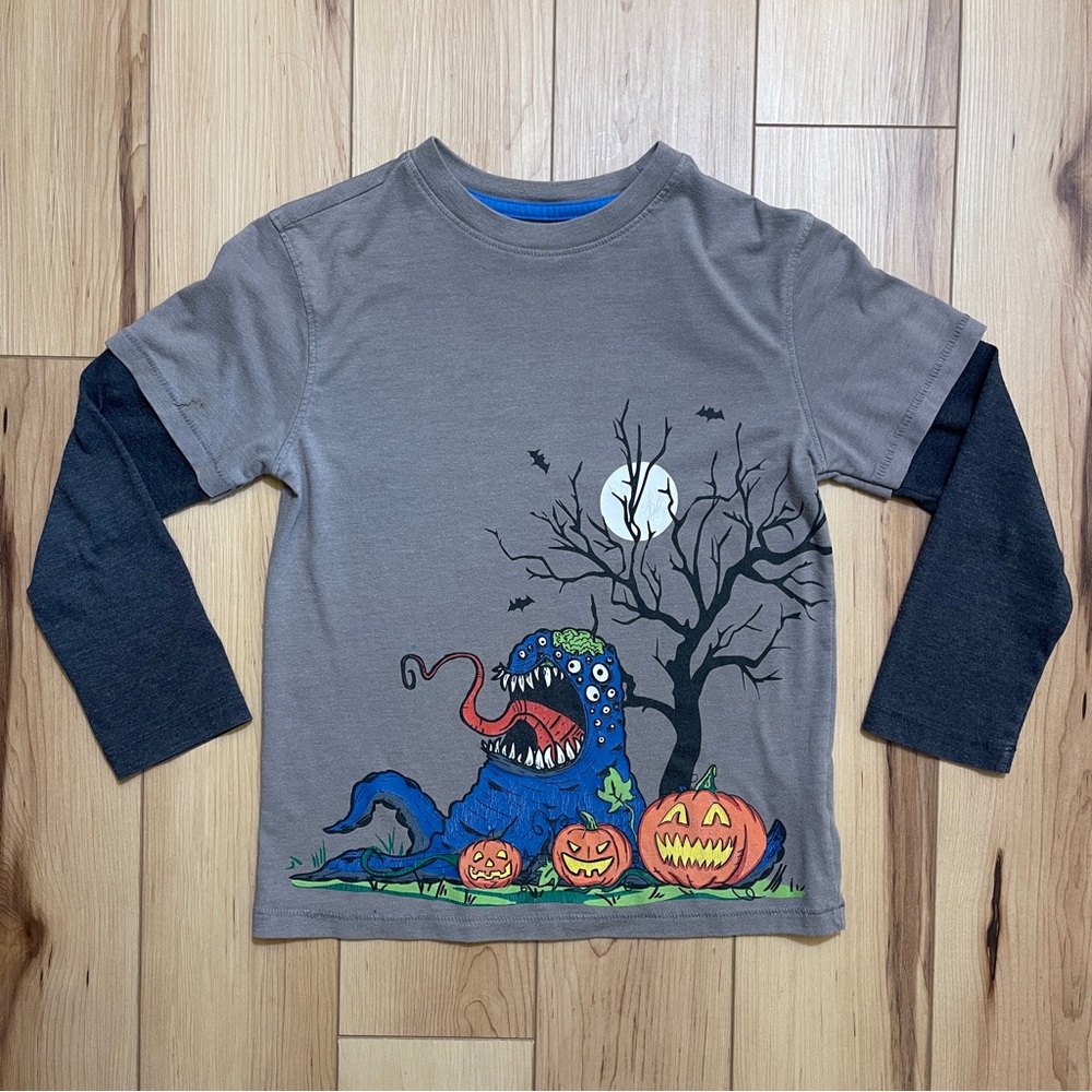 Cat & Jack Halloween Long Sleeve T-shirt Grey Size S 6/7